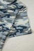 Green Camouflage Print Crew Neck T Shirt