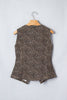 Brown Leopard Print Slim Denim Vest
