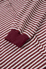 Red Stripe Ribbed Trim Drop Shoulder Long Sleeve Oversize Top
