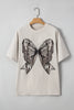 Casual Oversize Big Bow Printed Drop Shoulder Tunic Casual Tee