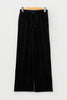 Black Shiny Velvet Drawstring High Waist Straight Leg Casual Pants