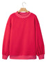 Pink Colorblock Polka Dot Contrast Trim Oversized Sweatshirt