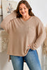 Parchment Plus Size Drop Shoulder Knit Tunic Top