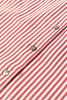 Racing Red Striped Leopard Print Patchwork Button Up Womens Shirt