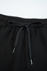 Black Zip Collar Long Sleeve Top Drawstring Pants Set