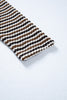 Brown Faux Two Piece Textured Striped Round Neck Long Sleeve T Shirt