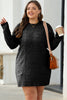 Burgundy Cable Knit Drop Shoulder Loose Fit Sweater Dress