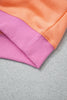 Pink Color Block Contrast Trim Plus Size Sweatshirt