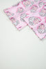 Pink Santa Claus Print V Neck Tee Drawstring Pants 2pcs Lounge Set