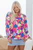 Rose Flower Bomb V Neck Blouse