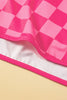 Multicolour Checkered Drawstring Elastic Waist Casual Shorts