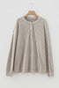 Simply Taupe Plus Size Ribbed Knit Kangaroo Pocket Henley Long Sleeve Top