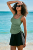 Mist Green Scoop Neck Adjustable Tankini and Matching Skort Bathing Suit