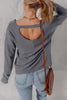 Sleet V Neck Chevron Texture Patchwork Long Sleeve Knit Top
