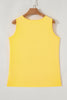 Yellow Cream Flower Graphic Casual Tank Top