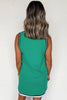 Mint Green Color Contrast Trim V Neck Shift Sleeveless Mini Dress
