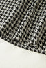 Red Houndstooth Print V Neck Sleeveless Mini Dress