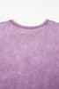 Orchid Bouquet Mineral Wash Big Bow Patchwork Pullover Sweatshirt