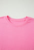 Sachet Pink Solid Cover Oversize Tee Pocketed Casual Pants 2pcs Outfit