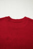 Racing Red Merry Colorful Dot Detail Christmas Drop Shoulder Sweater