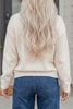 Beige Go Team Football Drop Shoulder Knit Top Sweater