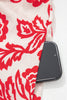 Red Collared V Neck Half Sleeve Loose Flower Mini Dress