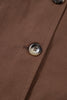 Dark Brown Collared Buttoned Leopard Liner Patchwork Chic Jacket