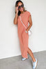 Carrot Mineral Wash Pocketed T-shirt Long Dress