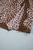 Khaki Cheetah Print Trim Split Long Western Skirt