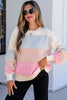 Light Blue Drop Shoulder Round Neck Long Sleeve Pullover Sweater