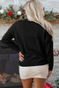 Black Merry Colorful Dot Detail Christmas Drop Shoulder Sweater