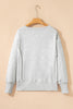 Light Grey Faded Varsity Print Loose Pullover Top