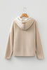Casual Thermal Textured Lace Drawstring Baggy Hoodie