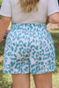 Beau Blue Plus Size Leopard Elastic Waist Athletic Shorts