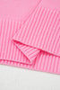 Pink Valentine Heart Graphic Cropped Short Sleeve Sweater