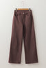 Coffee Loose Straight High Waist Solid Color Jeans