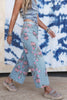 Sky Blue Garden Floral Print Bootcut Jeans