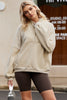 Black Half Zip Stand Collar Exposed Seam Solid Color Casual Sweatshirt