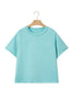 Mint Green Mineral Wash Raglan Sleeve Boxy Fit Cropped Tee