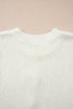 White Short Sleeve Knit Contrast Bow Knot Loose Sweater
