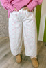 Pink Polka Dot Print Seam Detail Barrel Jeans