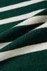 Blackish Green Ribbed Half Zip Collared Sweater Vest