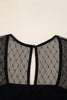 Black Polka Dot Mesh Long Sleeve Square Neck Bodysuit