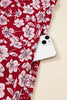 Purple Plus Floral Balloon Sleeve V Neck Relaxed Dress