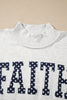 Gray High Neck Polka Dot Slogan Printed Baggy Sweatshirt