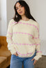 Pink Heart Pattern Valentine Ribbed Knit Sweater