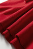 Racing Red Pearl Embellished Double Ruffle Short Sleeve Sweater