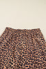 Khaki Leopard Pullover and Pants 2pcs Outfit with Bow Embroidery