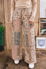 Brown Western Print Casual Shift Jeans