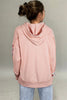 Delicacy Mix Floral Patchwork Side Slit Drawstring Hoodie